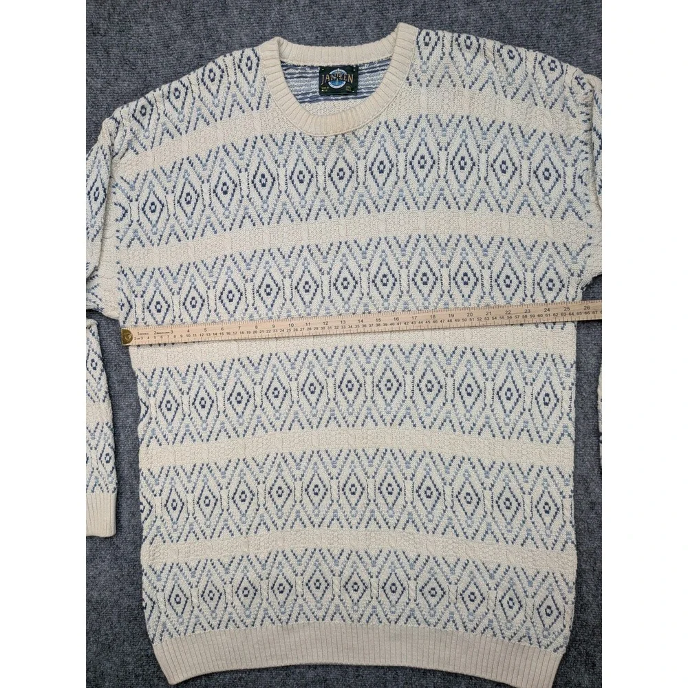 Jantzen 2XL Tall‎ Vintage Knit Sweater Diamond Pattern Crew Grandpa Thick Heavy